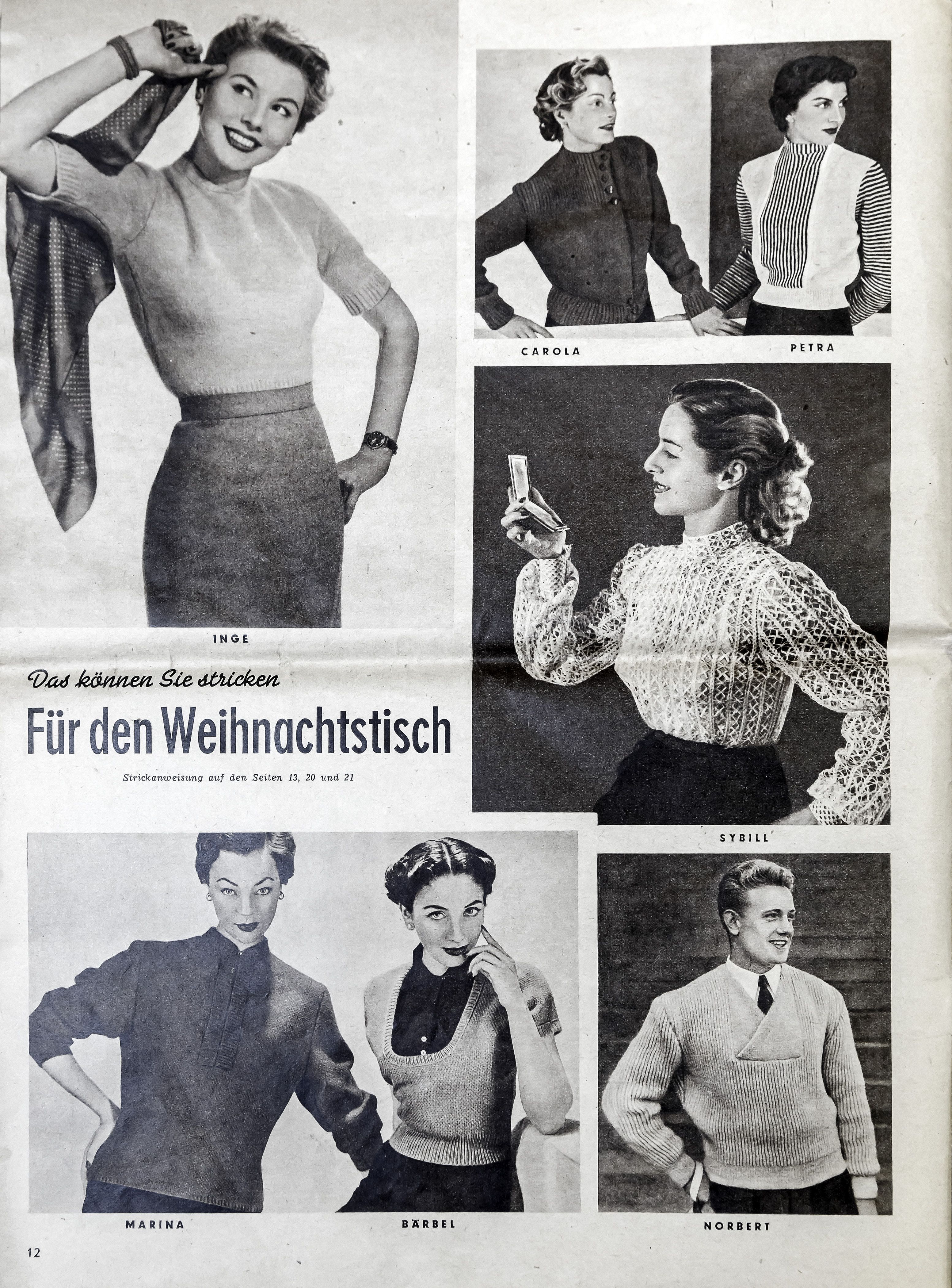 Fotografie: Innenseite der Zeitschrift „Ihre Freundin“, Jahrgang 1951