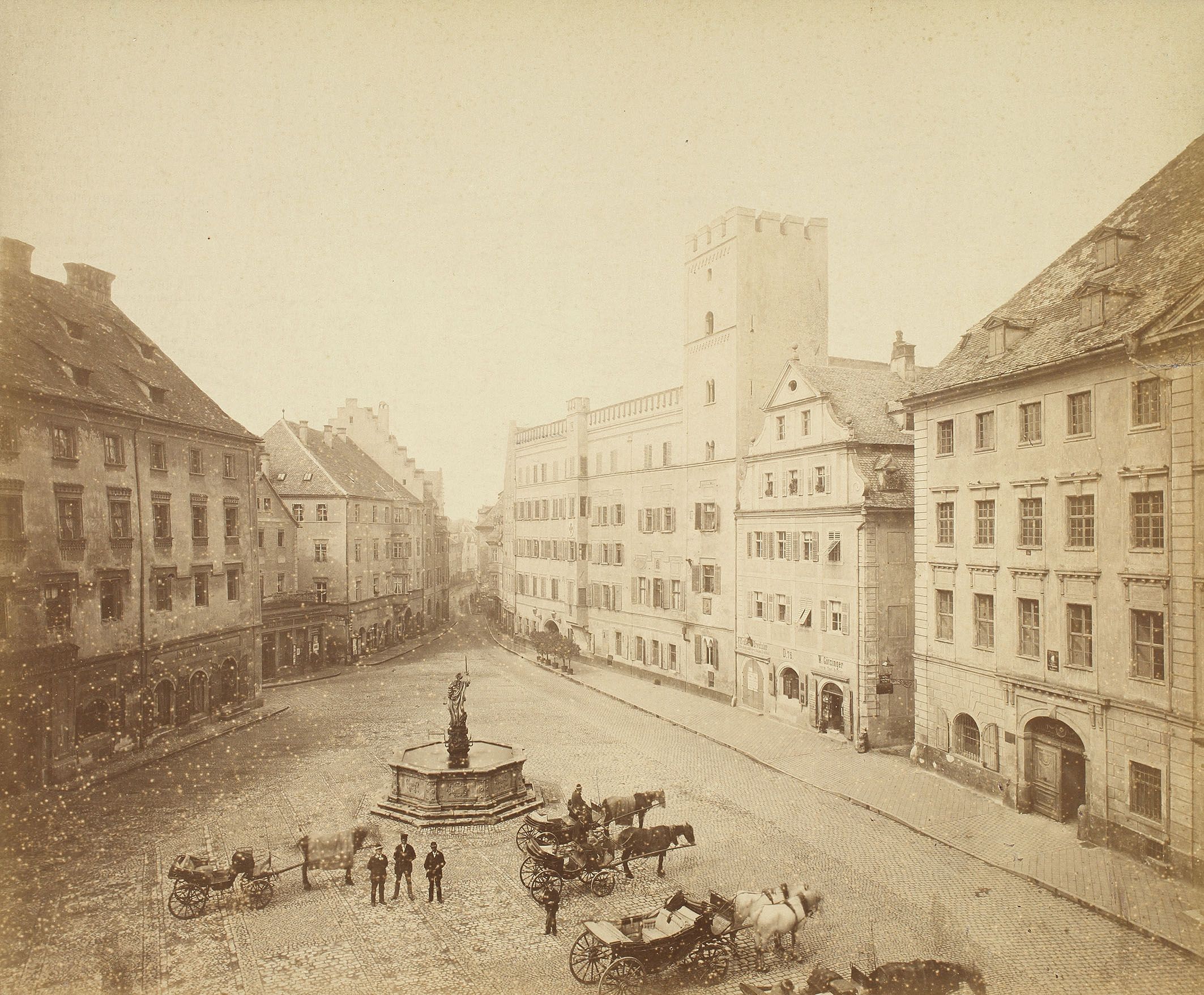 Fotografie: Haidplatz um 1890