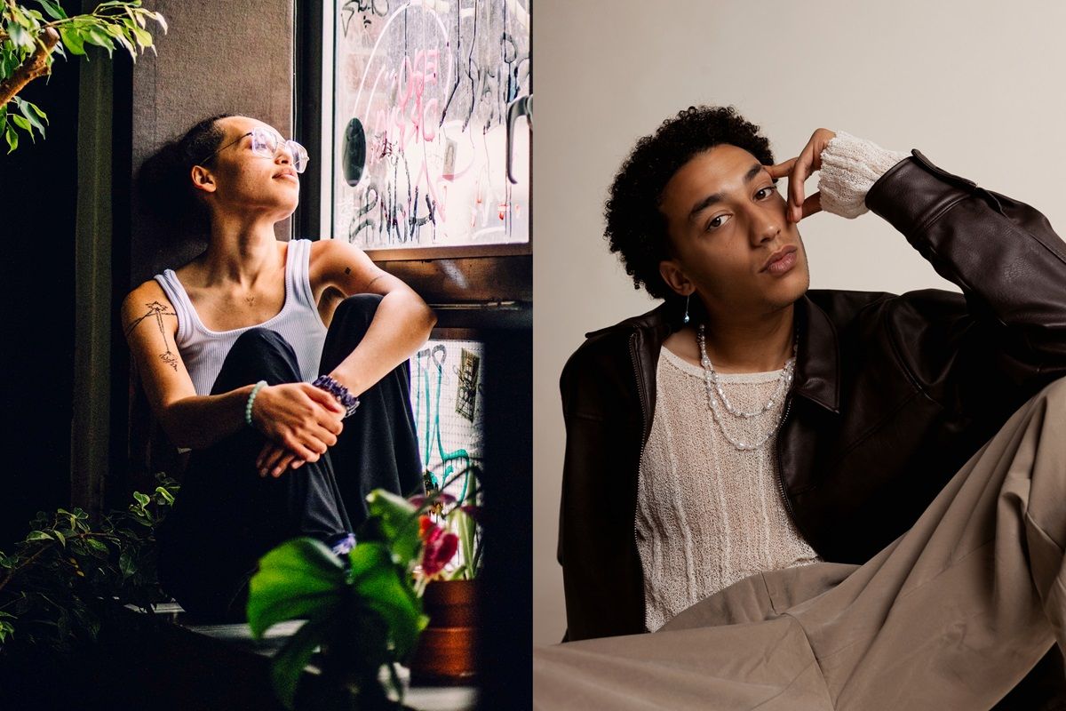 Fotocollage – Portraits der Rapperin Gündalein und des Rappers Kii