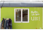 Fotografie - grüner Bauwagen von transition Regensburg (C) Bilddokumentation Stadt Regensburg