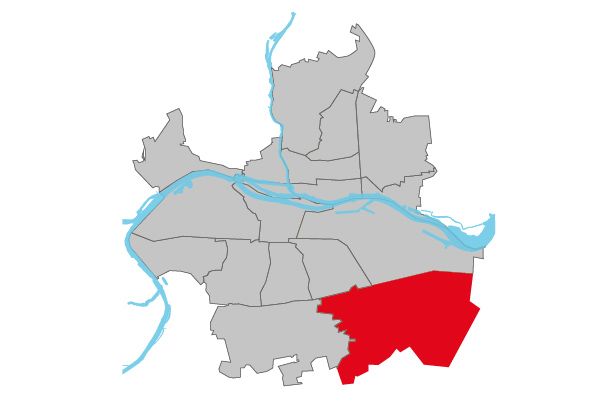 Grafik: Lage des Stadtteils Burgweinting – Harting im Stadtplan