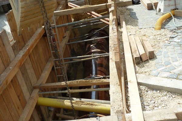 Kanalbaustelle in der Altstadt