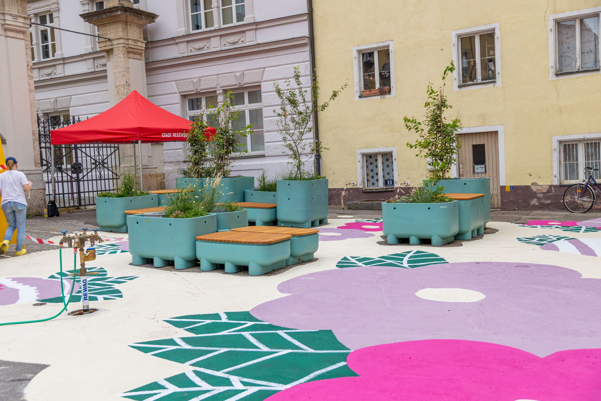 Fotografie – Bodenkunstwerk im Obermünsterviertel
