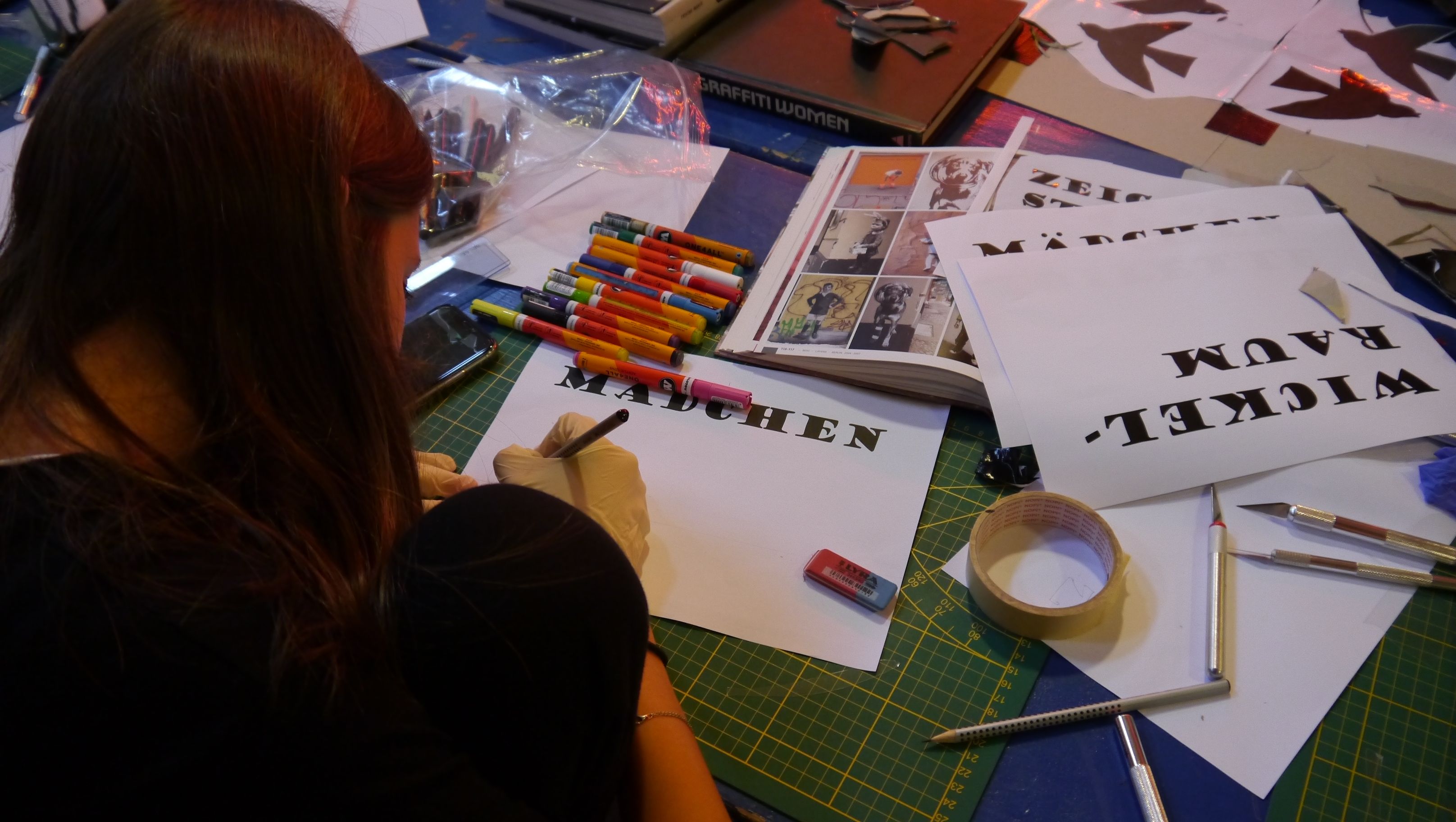 kreativ bei der Stencil-technik 