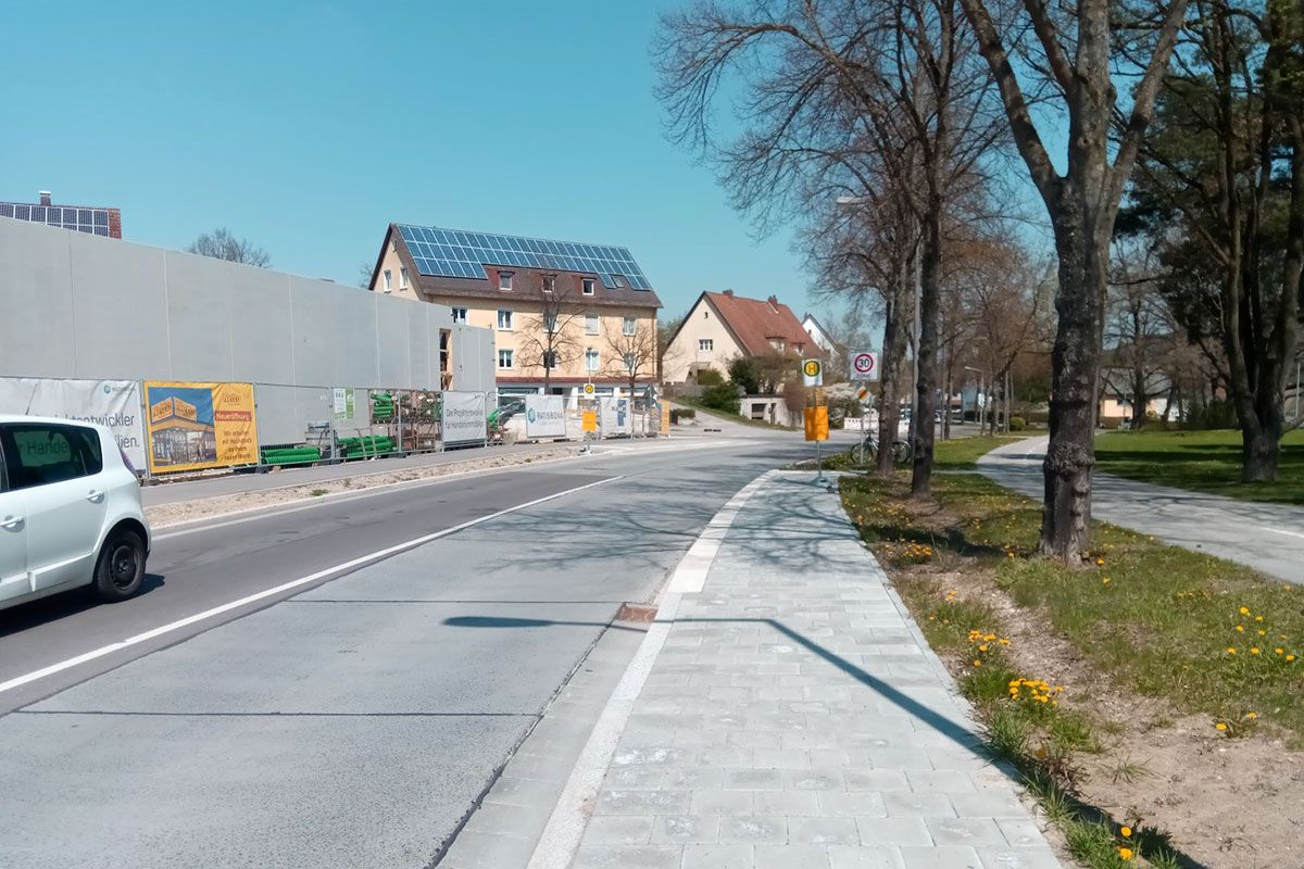 Fotografie - Neubau Nahversorger Aussiger Straße - Links im Bild sieht man die Baustelle für den neuen Nahversorger in der Aussiger Straße/ Sandgasse. 