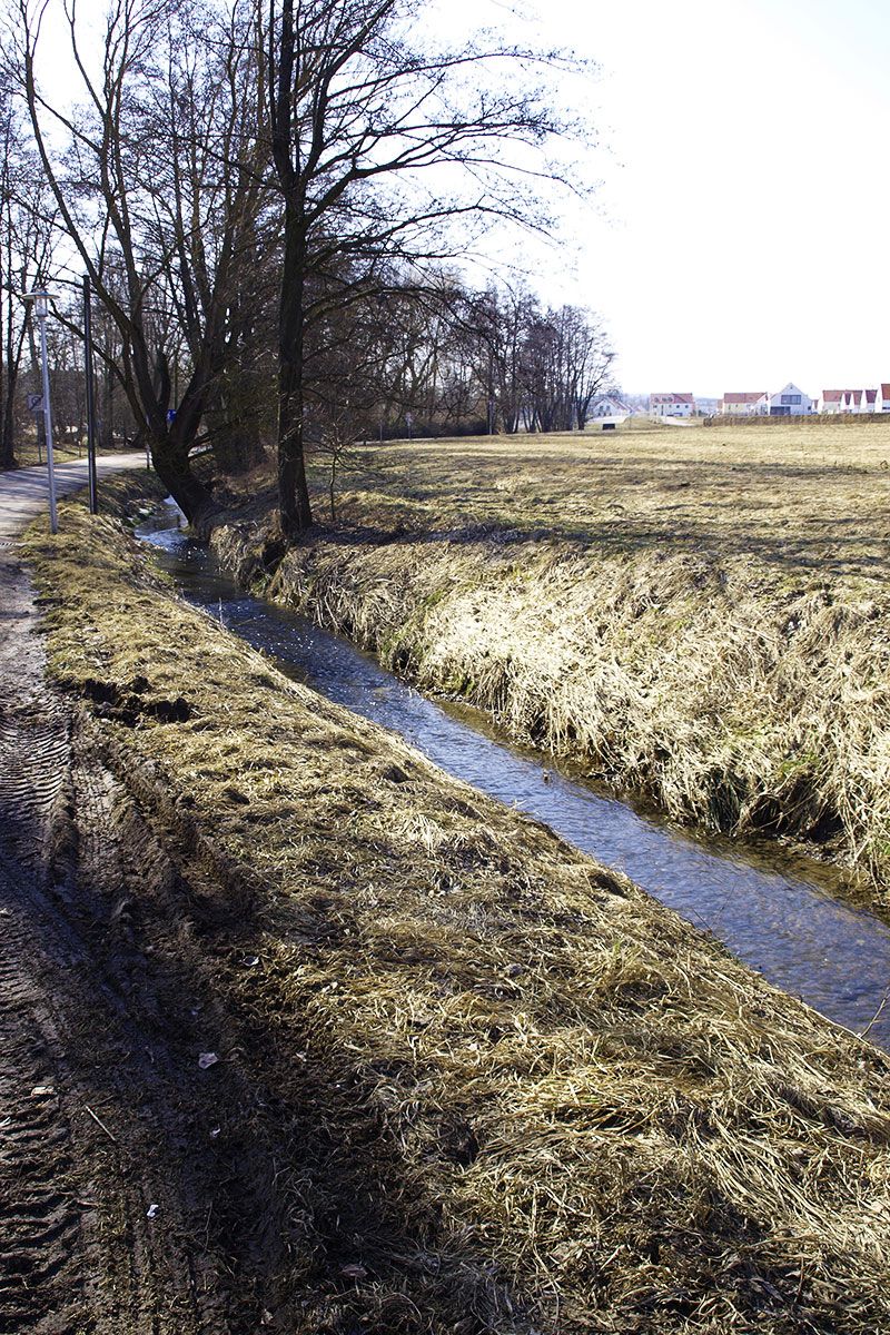 Hochwasserschutz Am Aubach - Aubach vor Umgestaltung