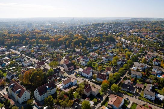 Fotografie: Drohnenaufnahme Blick über Regensburg aus Richtung Norden
