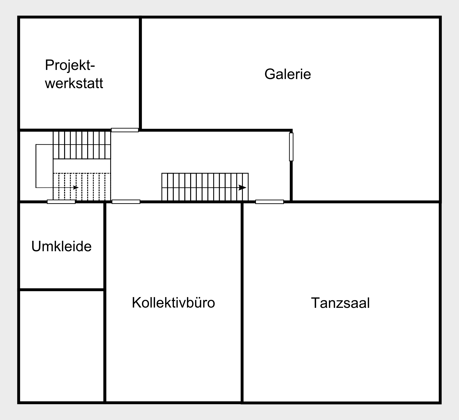 W1 - Erstes Obergeschoss (schematische Darstellung)