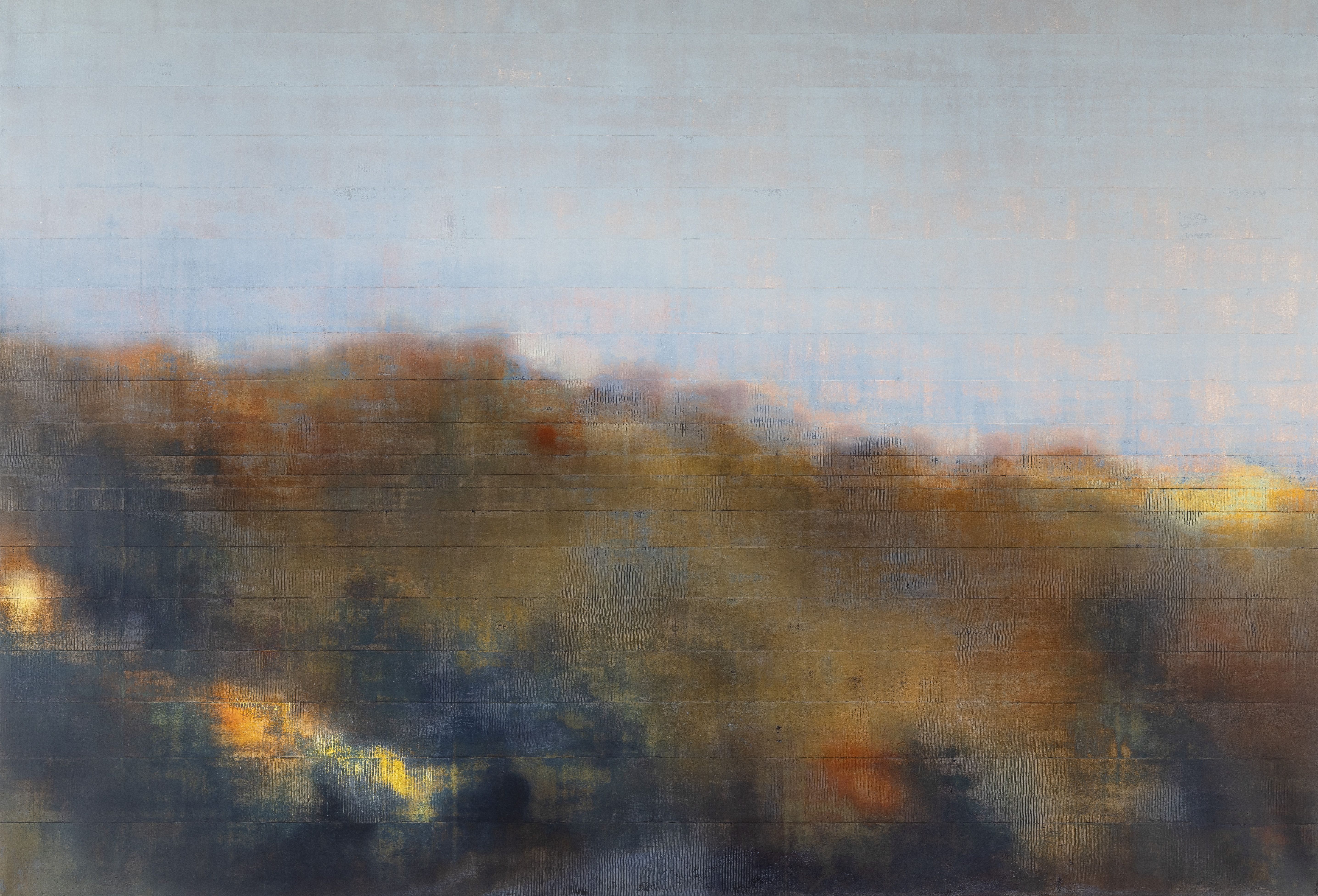 Malerei – Gute Gegend, 2026, unten Blau oben blauer, 170 x 250 cm, Sprühlack und Acryl auf Leinwand