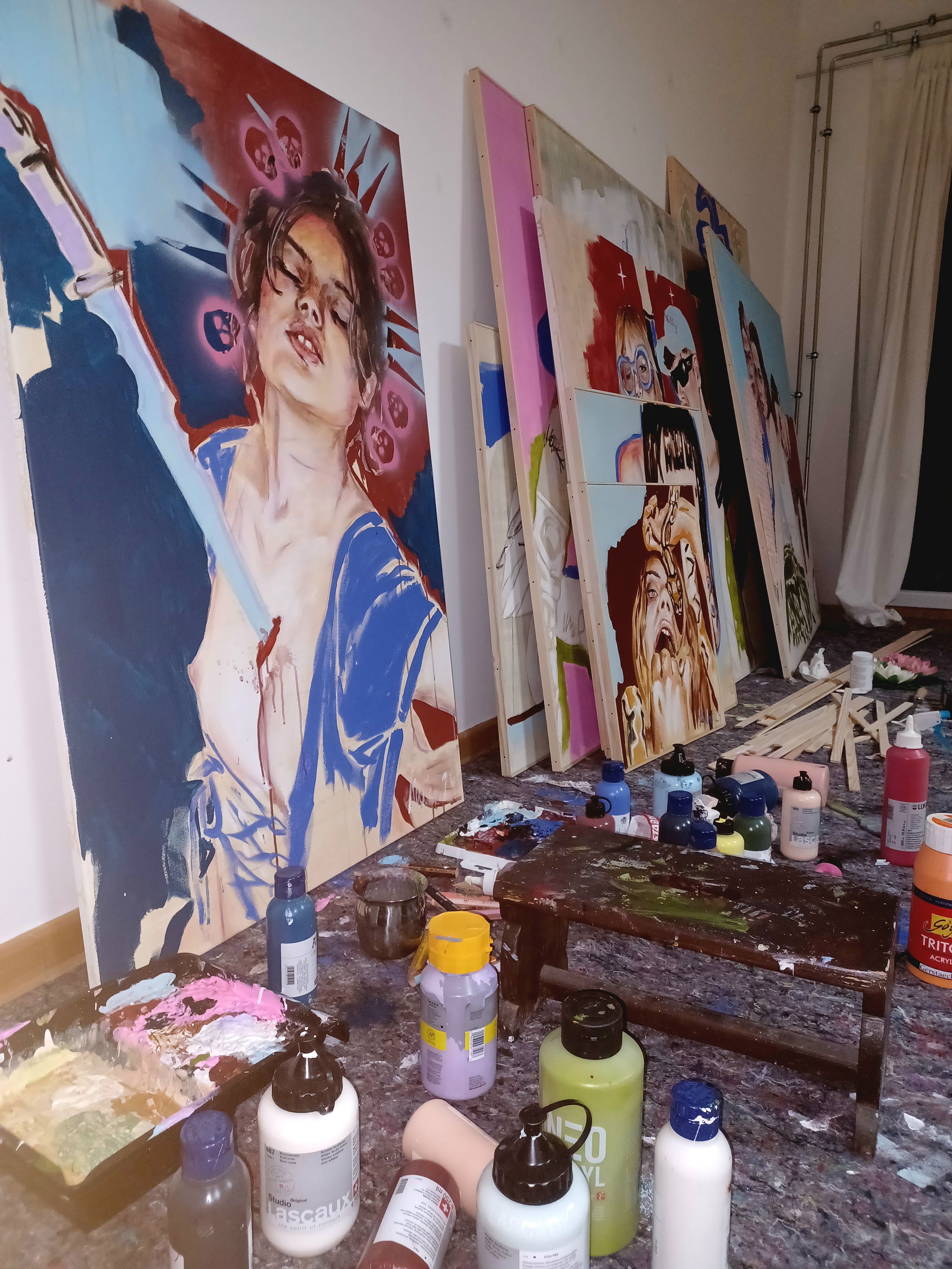 Fotografie der abendlichen Malsession