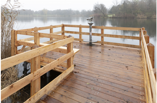 Fotografie: Der neue Steg aus Lärchenholz am Westbadweiher