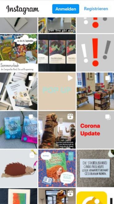Screenshot: Instagram-Feed der Stadtbücherei