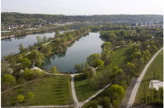 Fotografie: Luftaufnahme des Donauparks