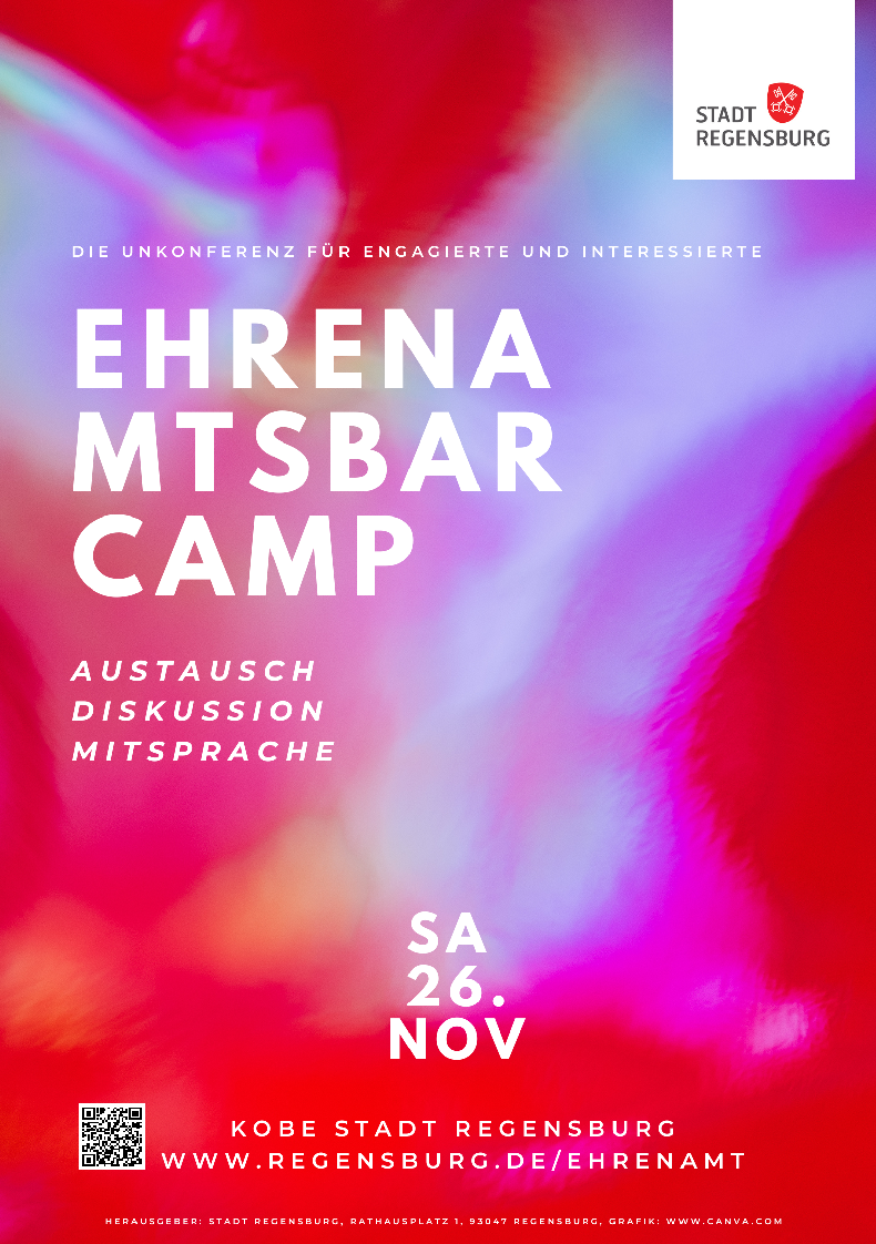 Buntes Plakat mit Daten der Veranstaltung
