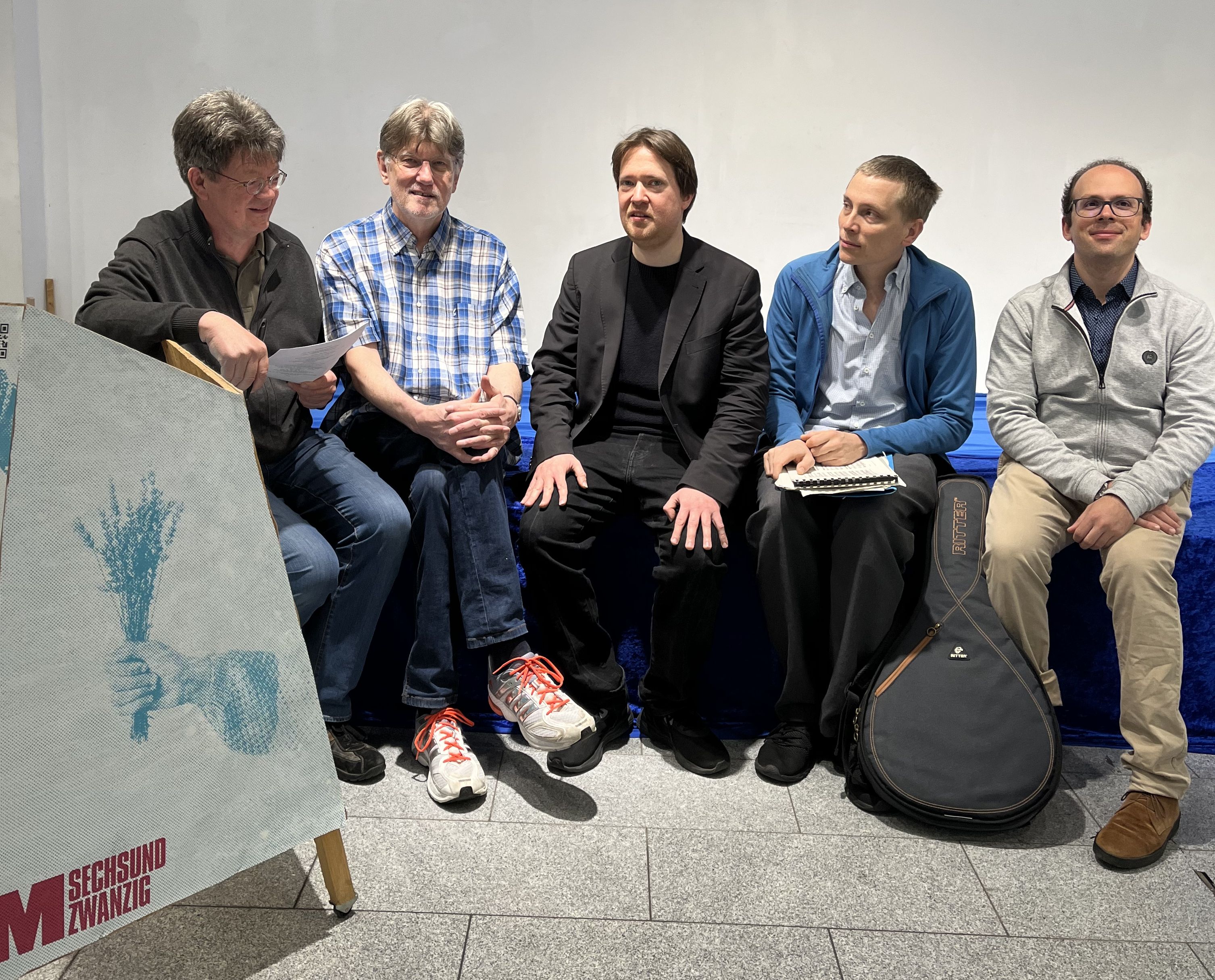 Fotografie – Das Orgateam von Unternehmen Gegenwart: (v. l.) Rolf Stemmle, Rainer Stegmann, Tomasz Skweres, Rolli Bohnes und Antonino Secchia