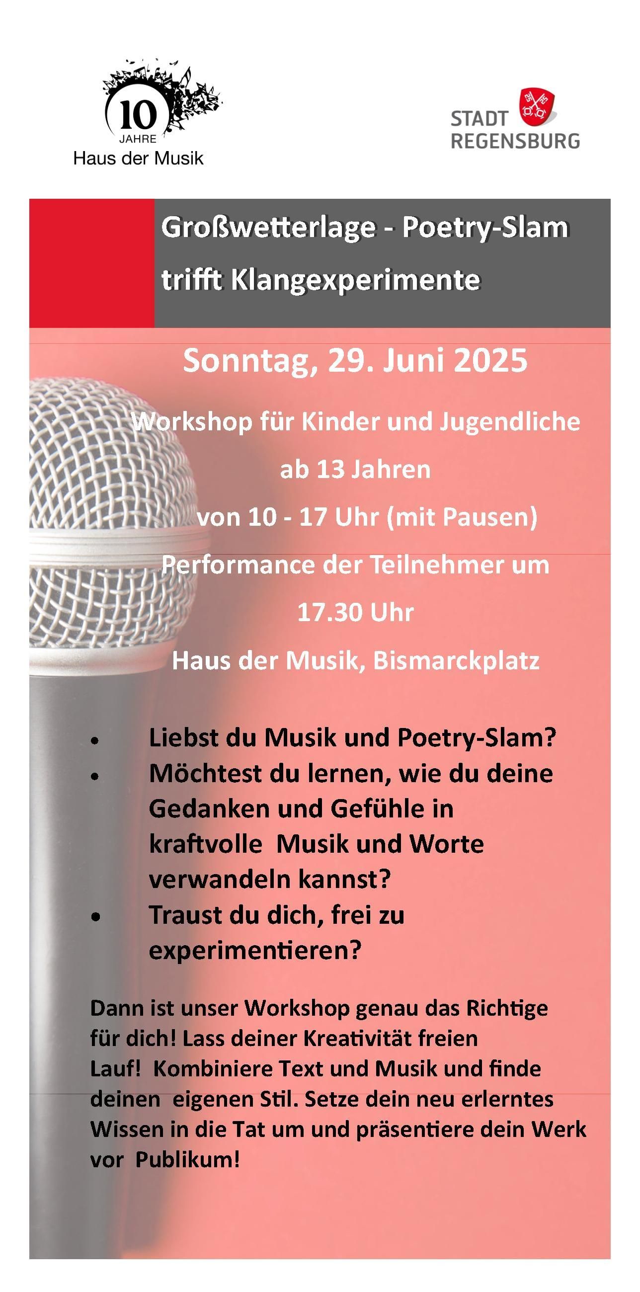 Beschreibung Poetry-Slam Workshop am 29.06.