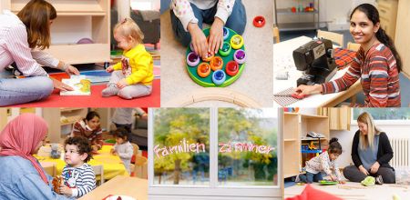 Fotografie - Collage mit Familienzimmer-Bildern