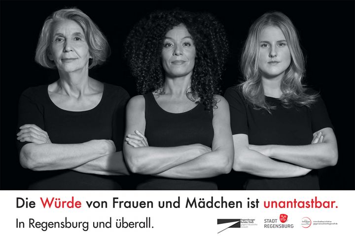 Gleichstellungsstelle - Plakat- Postkartenaktion "Die Würde der Frauen ist unantastbar"