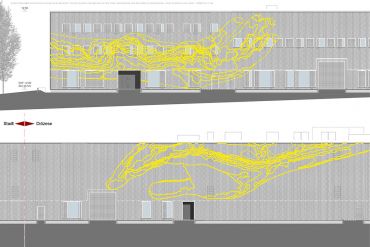 Wettbewerb Kunst Zentraldepot - Präsentationsplan - Fassade mit Händen Schützen und Bewahren (C) Lutzenberger + Lutzenberger, Bad Wörishofen Wettbewerb Kunst Zentraldepot - Präsentationsplan 011-1