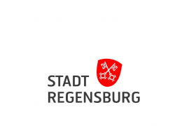 Es ist das Wappen der Stadt Regensburg mit dem Schriftzug Regensburg zu sehen.
