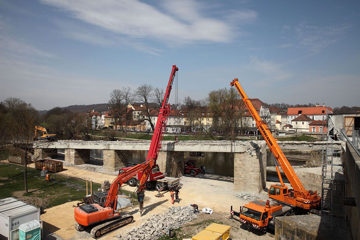 Steinerne Brücke - Impressionen - Instandsetzung Rampe Müllerstraße 2013 - 3