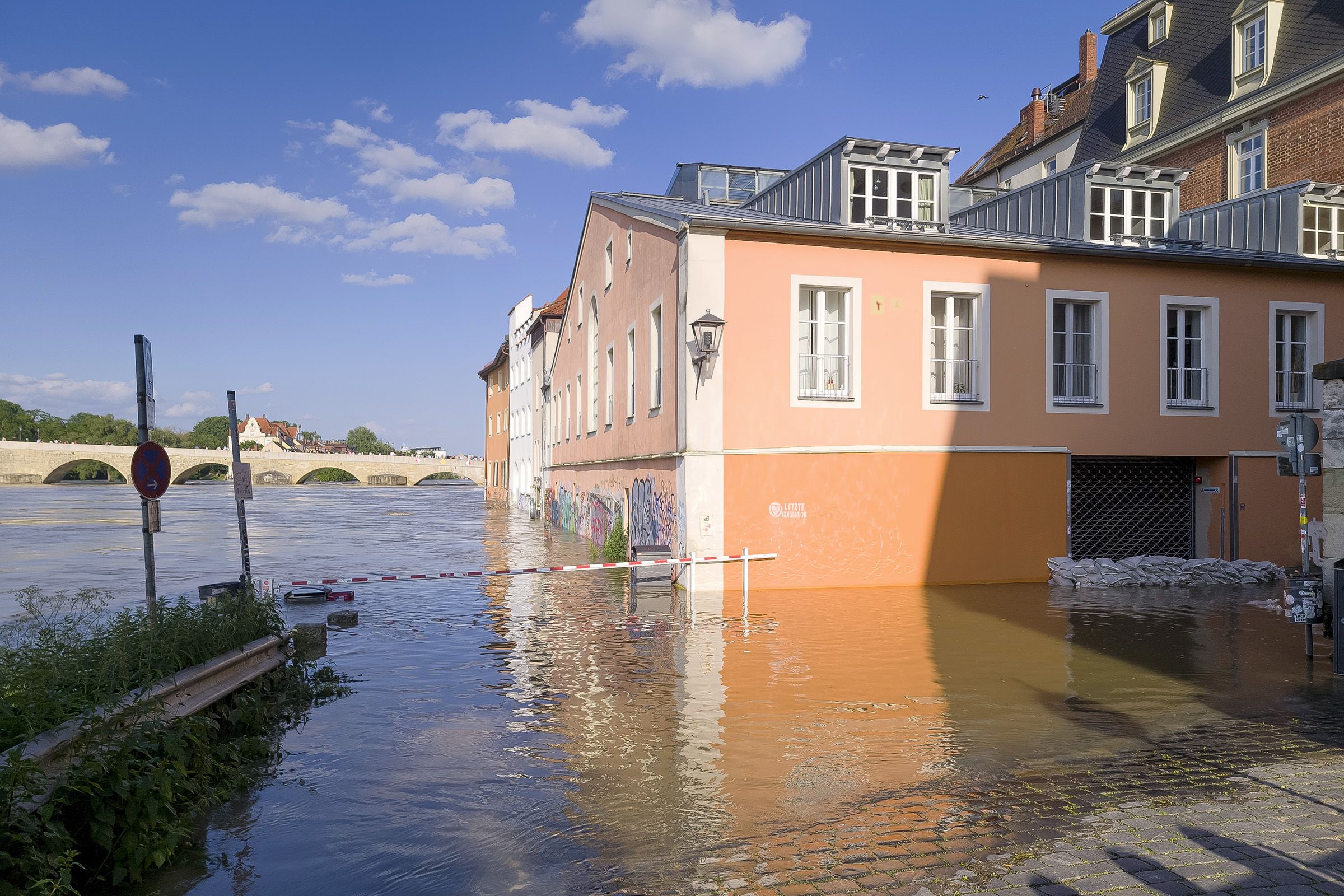 Fotografie: Hochwasser an der Weinlände