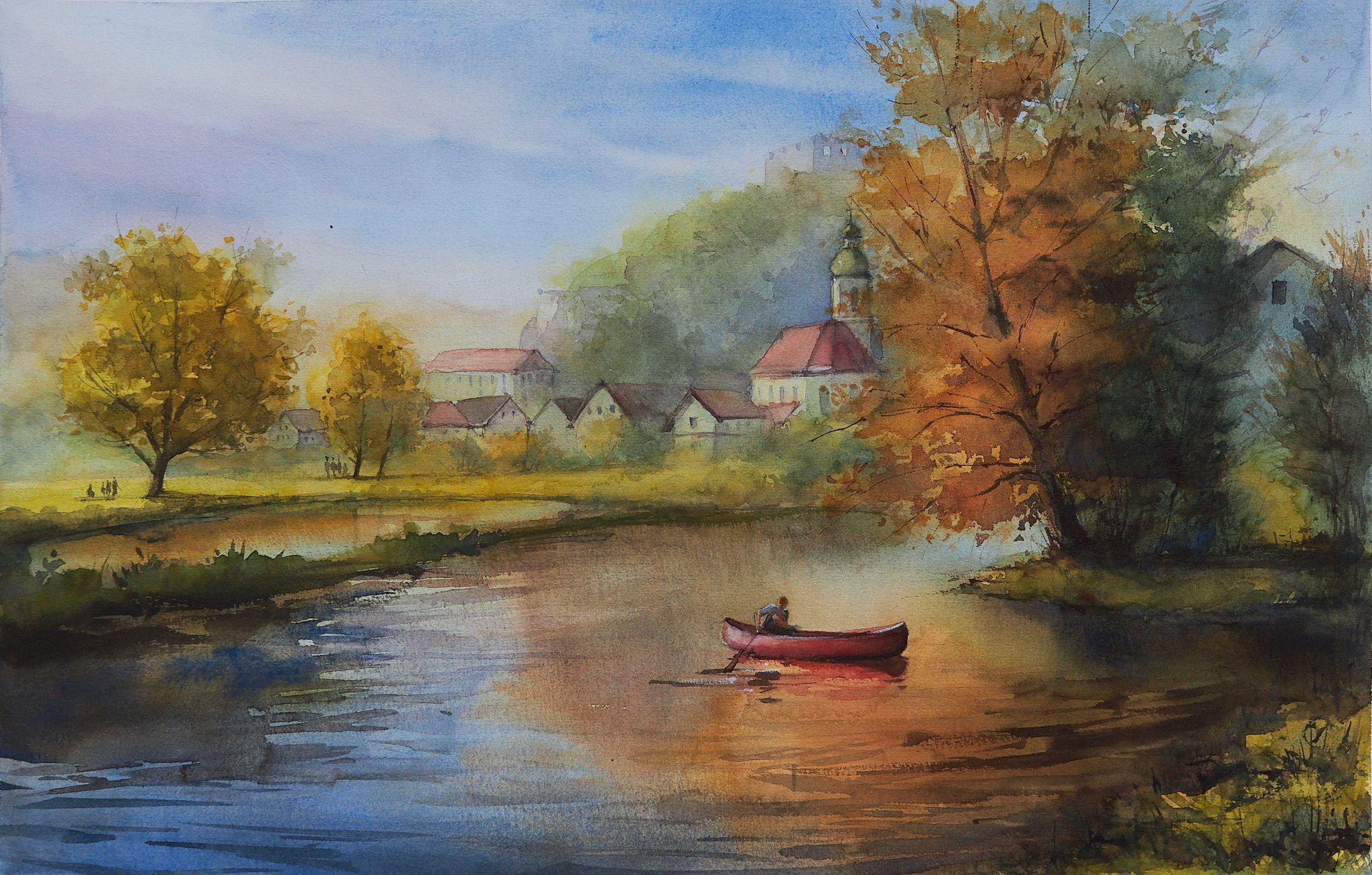 Aquarell einer Landschaft