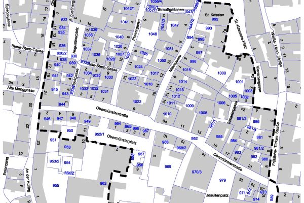 Plan - Sanierungsgebiet Obermünsterviertel - Umgriff