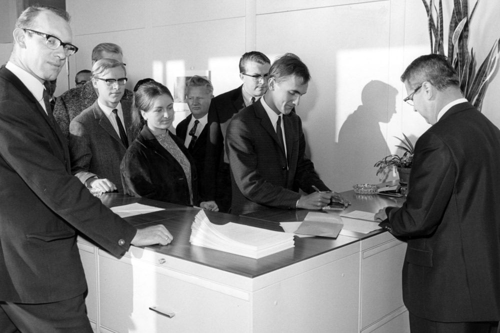 Einschreibung: Pünktlich zum Wintersemester 1967/68 konnte der Lehrbetrieb aufgenommen werden
