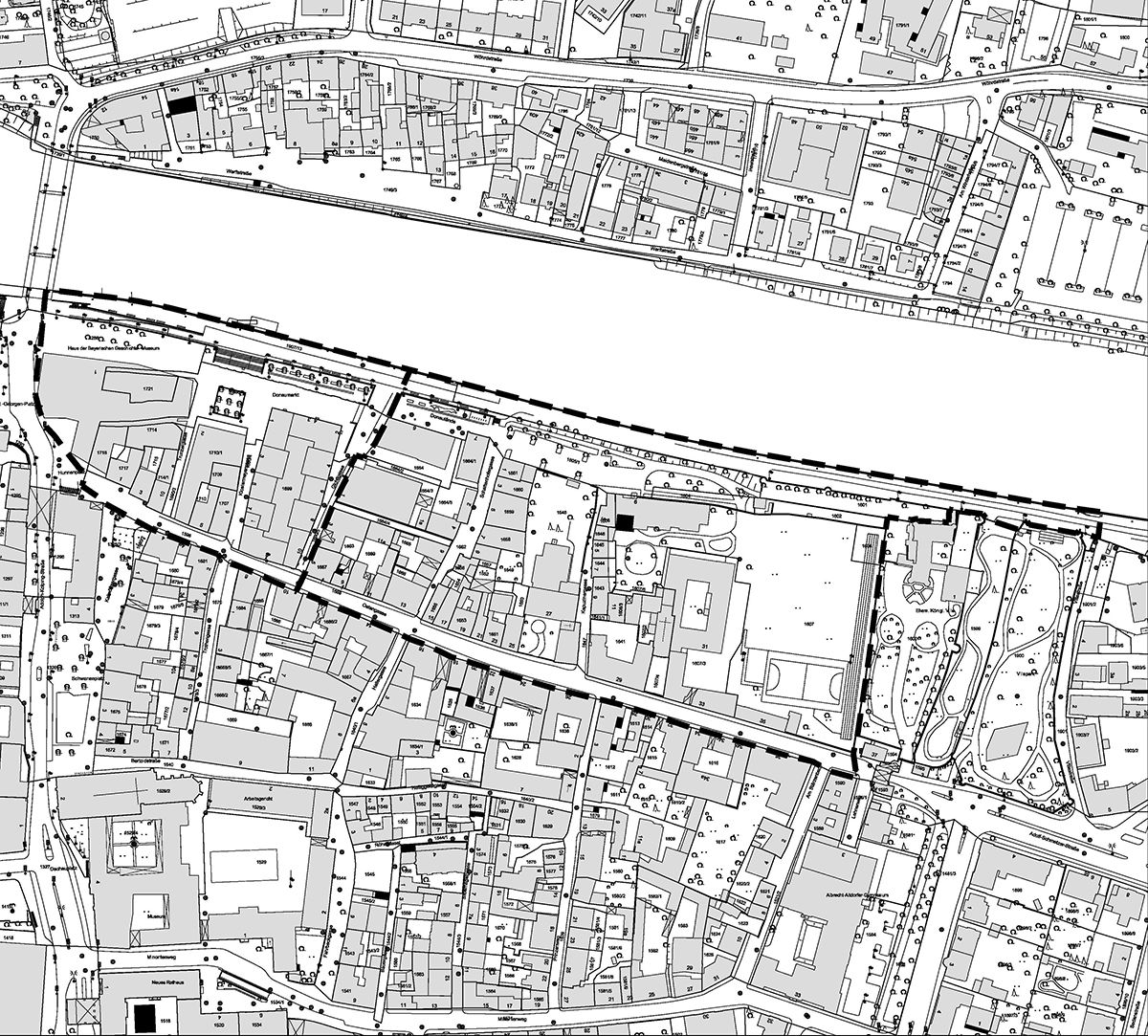Plan - Dargestellt ist der Umgriff des Sanierungsgebietes Ostengasse Nord