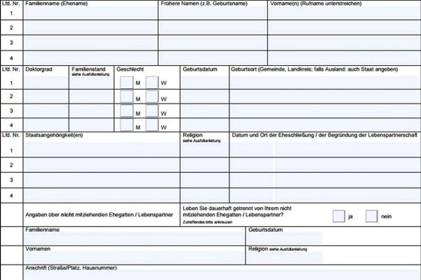 Bürgerservice - Formularcenter - Muster eines Formulars