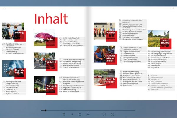 Screenshot: Inhaltsverzeichnis Jahresrückblick 2023 im E-Paper