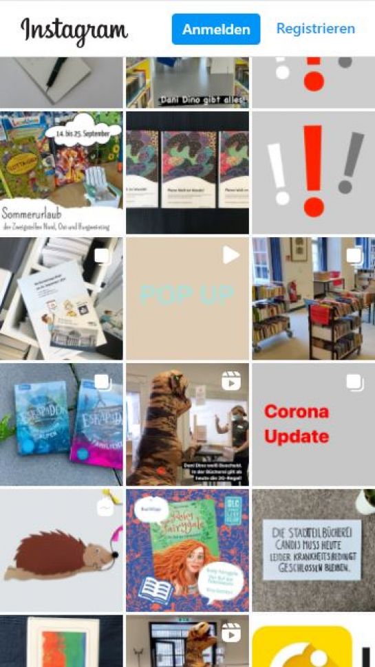 Screenshot: Instagram-Feed der Stadtbücherei (C) Katrin Butz
