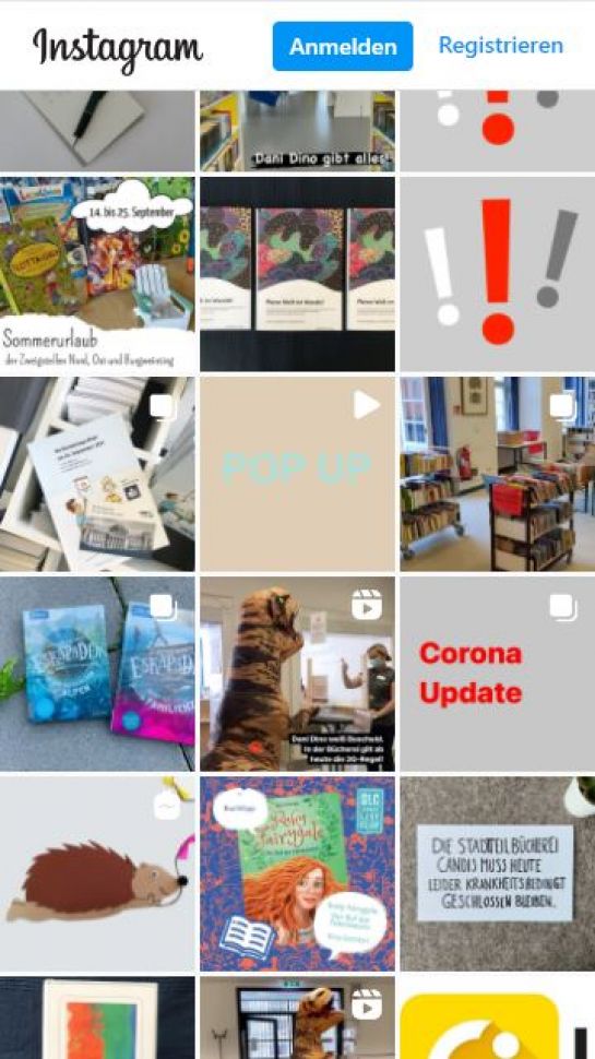 Screenshot: Instagram-Feed der Stadtbücherei