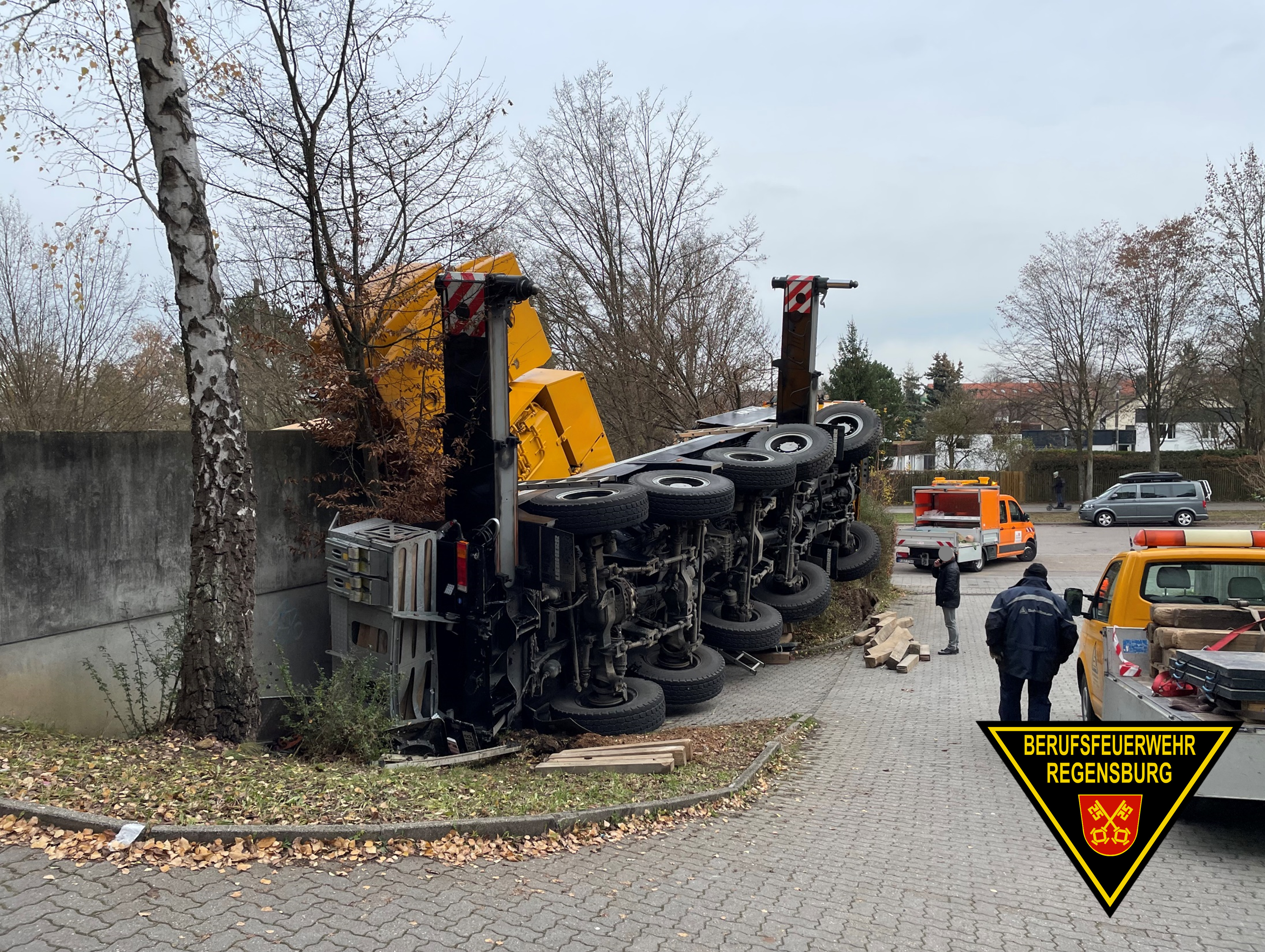 Umgestürzter Autokran Klenzestraße