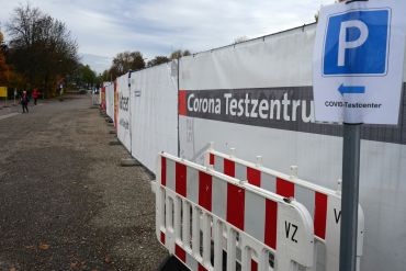 Der Weg zum Testzentrum ist beschildert (C) Bilddokumentation Stadt Regensburg Testzentrum 2