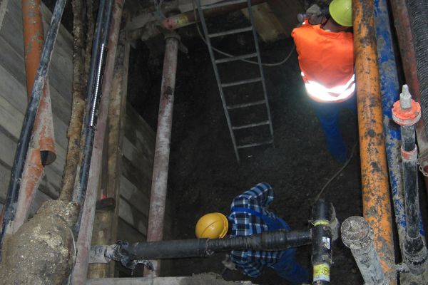 Kanalbaustelle in der Altstadt