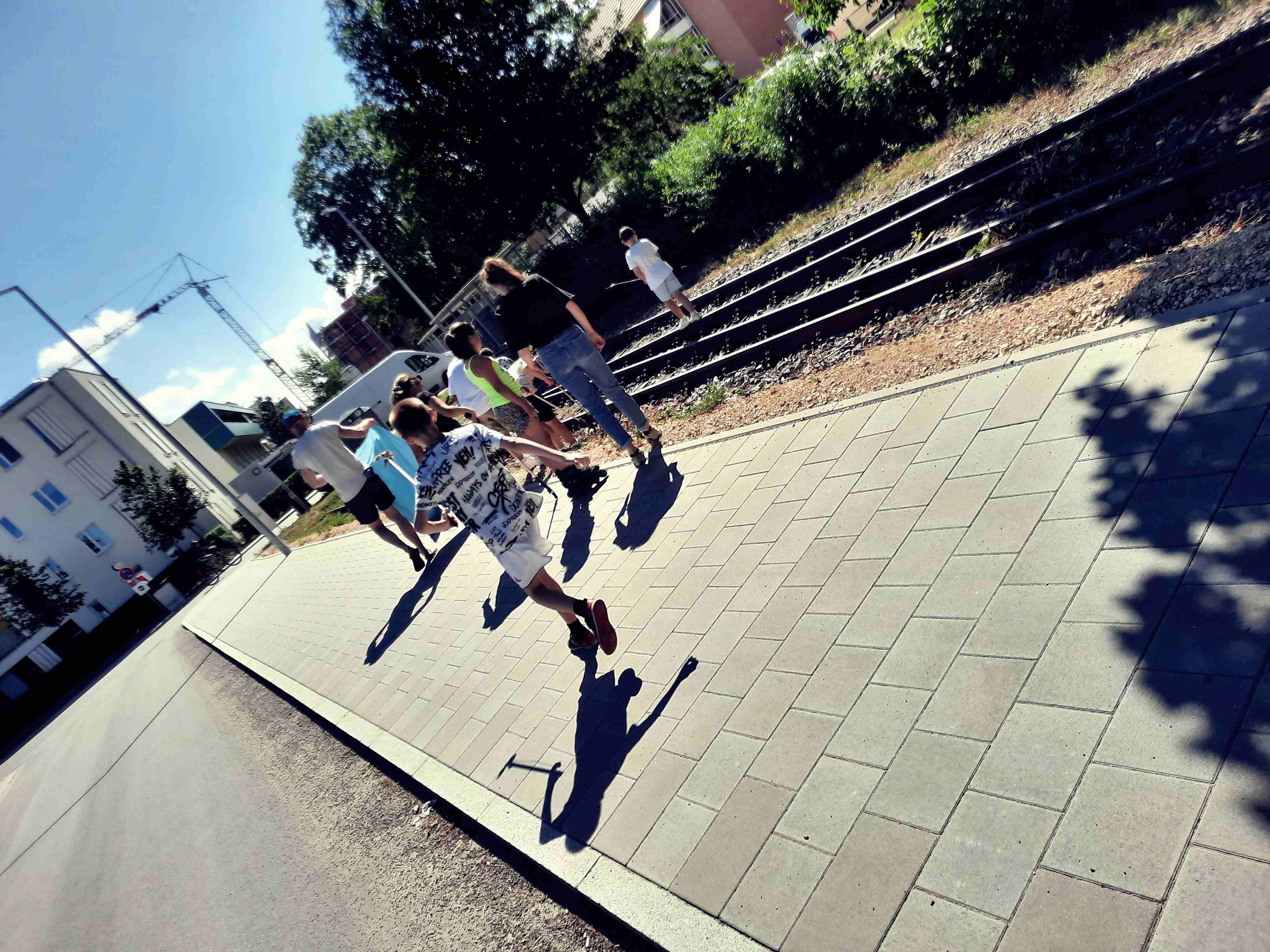 Auf dem Foto sind mehrere Personen zu sehen die Müll sammeln.