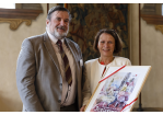 Fotografie: Bürgermeisterin Gertrud Maltz-Schwarzfischer empfängt den Pilsener Oberbürgermeister Martin Zrzavecký beim Bürgerfest 2017. (C) Bilddokumentation Stadt Regensburg