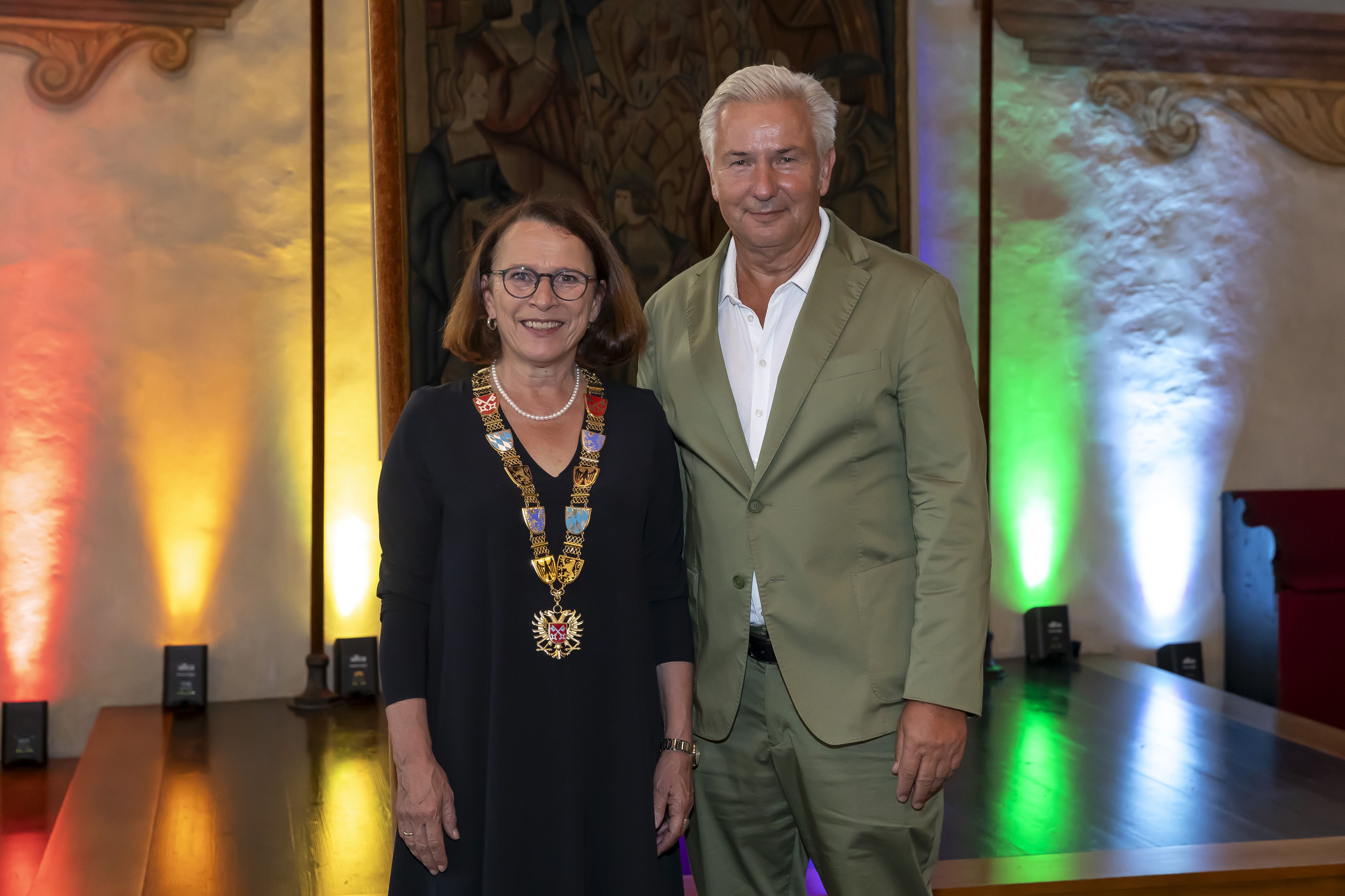Fotografie: Oberbürgermeisterin Gertrud Maltz-Schwarzfischer und Klaus Wowereit