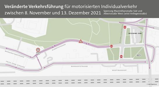 Grafik – Ab 8. November neue Verkehrsführung