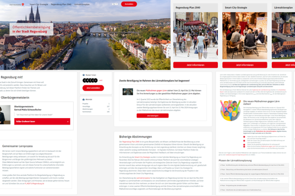 Hier sieht man die Beteiligungsplattform mein.regensburg.de