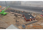 Fotografie – Neubau der Klenzebrücke - Fotografie – Bau einer Fundamentplatte der südlichen Widerlagerwand; im Bild Einbau der Betonbewehrung