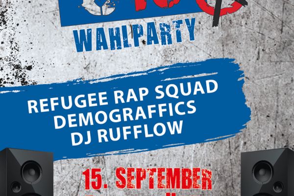 Flyer Wahlparty, Stadtjugendring, 2017
