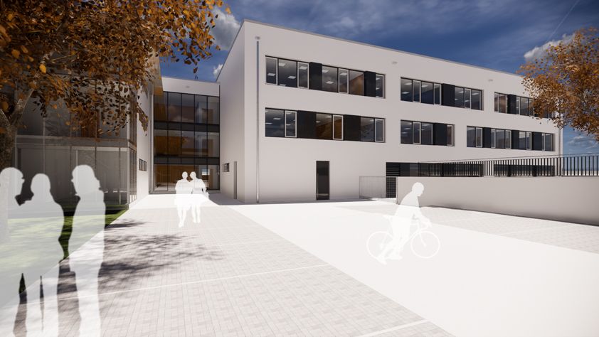 Blick vom Lehrerparkplatz