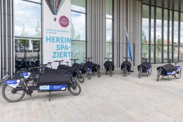 Fotografie: Foto der Lastenräder von Donau-Donkeys (C) Bilddokumentation Stadt Regensburg Lastenradsharing - Auftakt