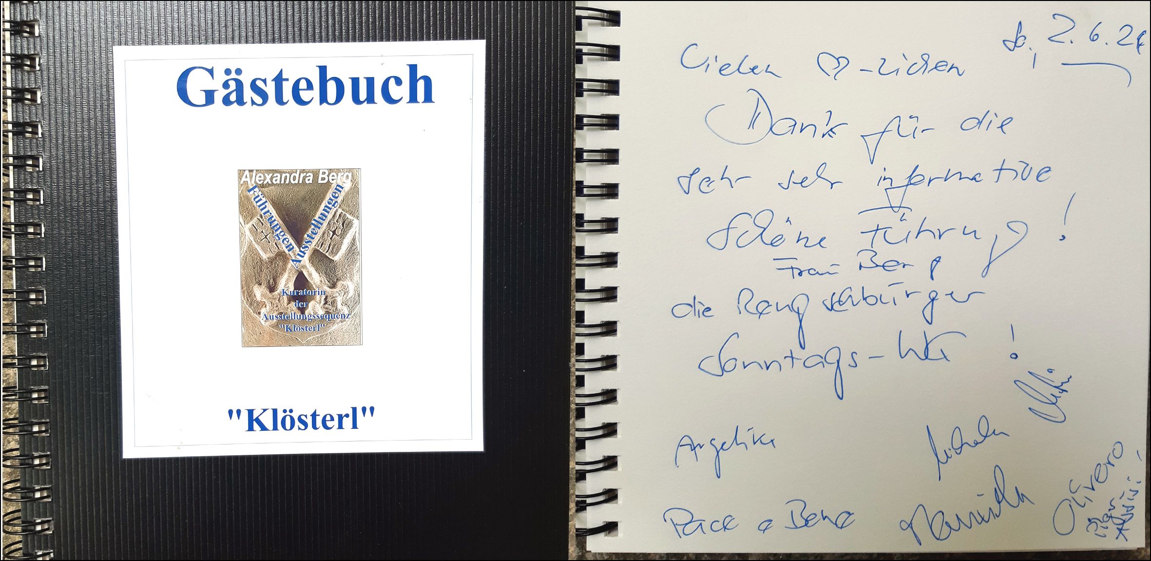 Welterbetag 2024 - Aktion im Klösterl - Gästebuch