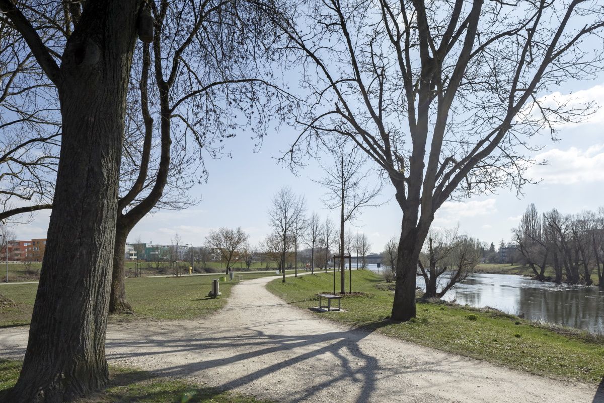 Fotografie - Ufer und Fahrradweg
