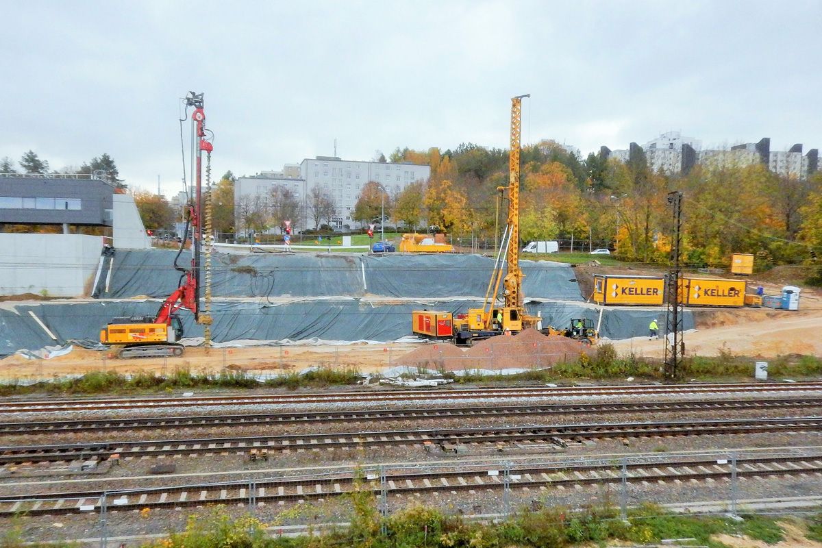 Tiefbau - Neubau Klenzebrücke - Fotografie - 
Untergrundverbesserung Rüttelstopfverfahren 2