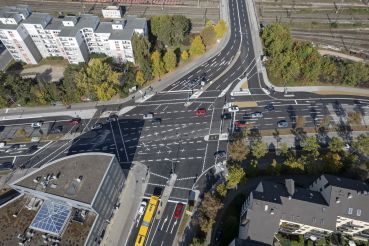 Fotografie: Luftaufnahme der Kumpfmühler Kreuzung